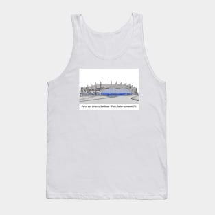 Drawing of Parce des Princes Stadium @ Paris Saint-Germain (PSG) FC Tank Top